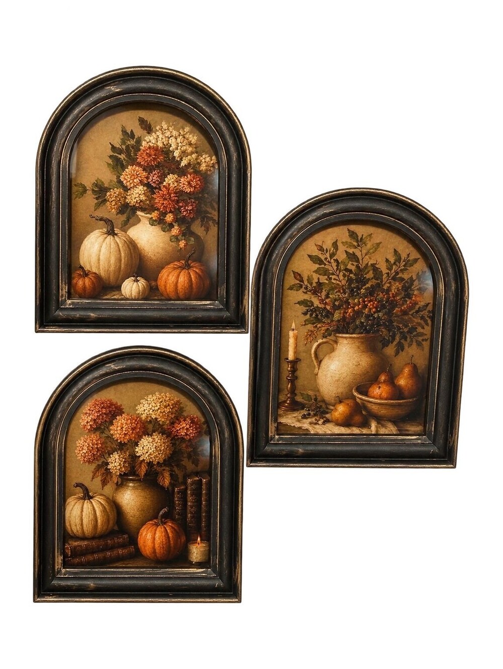 NWT Set of 3 Fall wall or desk decor 5X7